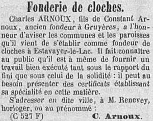 Encart publicitaire dans "La Liberté" du 11 janvier 1874