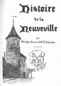 Page de garde de "Histoire de La Neuveville"